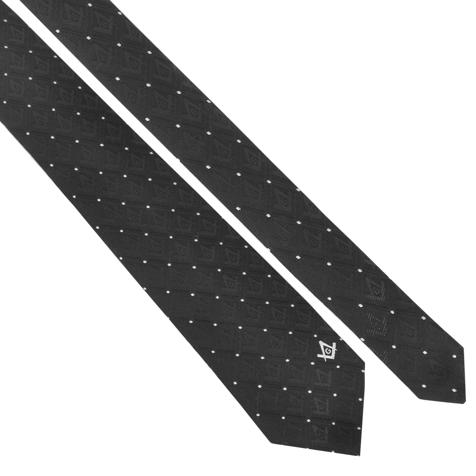 Master Mason Blue Lodge Necktie - Customizable Square & Compass G Pattern Machine Embroidery - Bricks Masons