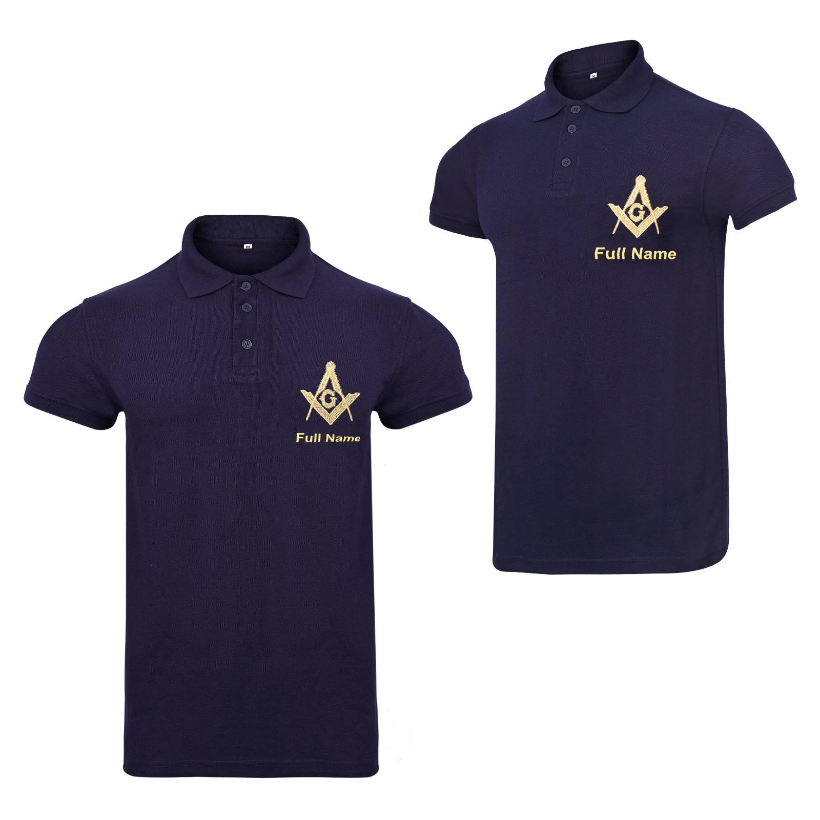 Master Mason Blue Lodge Polo Shirt - Customizable Blue Color True Cotton - Bricks Masons