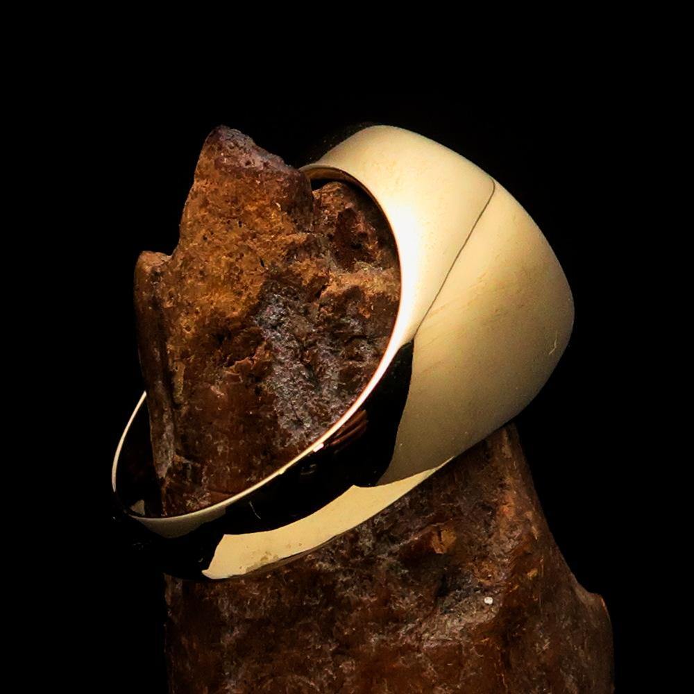 Master Mason Blue Lodge Ring - Gold & Black Solid Brass With Skull Square Compass - Bricks Masons