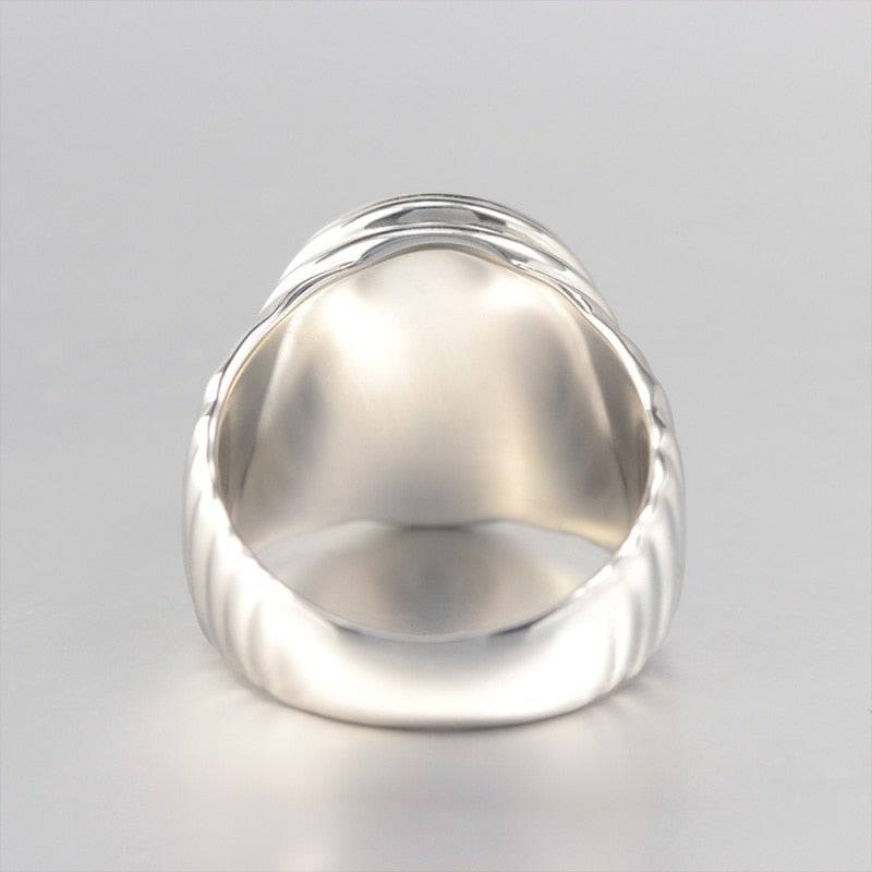 Master Mason Blue Lodge Ring - Square &amp; Compass G Oval Head Sterling Silver - Bricks Masons