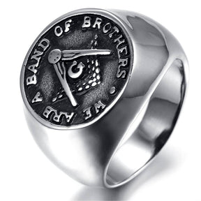 Master Mason Blue Lodge Ring - WE ARE A BAND OF BROTHERS - Bricks Masons