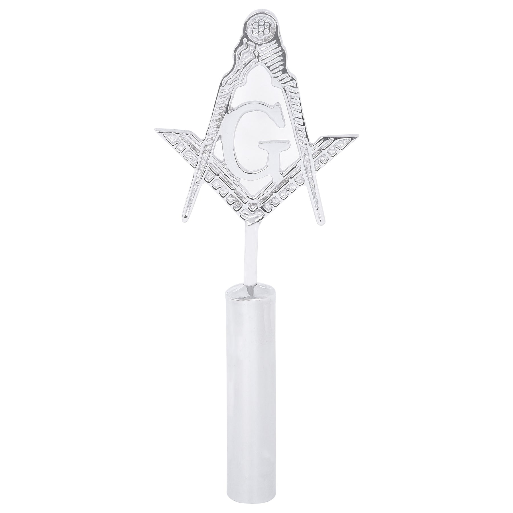 Master Mason Blue Lodge Rod Top - Silver Plated - Bricks Masons