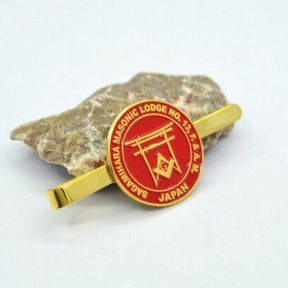 Master Mason Blue Lodge Tie Bar - Japan Shrine Torii SAGAMIHARA - Bricks Masons