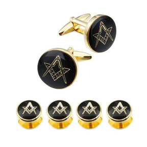 Master Mason Blue Lodge Tuxedo Stud - Gold or Silver 4, 6 Pieces Set - Bricks Masons
