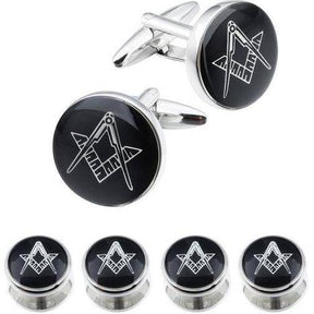 Master Mason Blue Lodge Tuxedo Stud - Gold or Silver 4, 6 Pieces Set - Bricks Masons