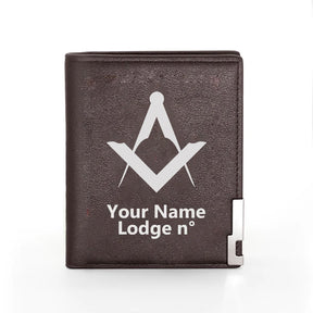 Master Mason Blue Lodge Wallet - Black & Brown - Bricks Masons