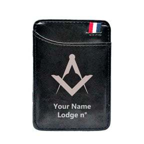 Master Mason Blue Lodge Wallet - Black & Brown - Bricks Masons