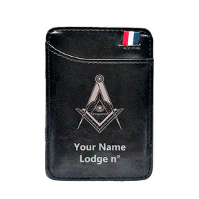 Master Mason Blue Lodge Wallet - Black & Brown - Bricks Masons