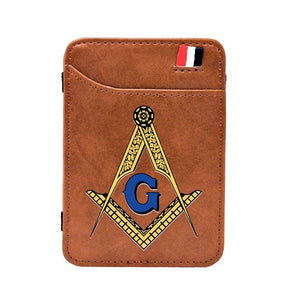 Master Mason Blue Lodge Wallet - (Brown/Black) - Bricks Masons