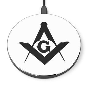 Master Mason Blue Lodge Wireless Charger - White Square & Compass G - Bricks Masons