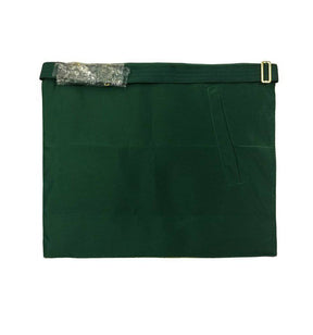 Master Mason Craft Scottish Regulation Apron -  Green with Two Rosettes - Bricks Masons
