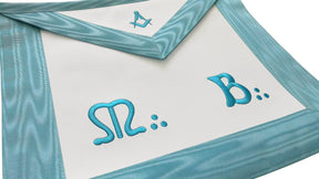 Master Mason French Rite Apron - Sky Blue Moire Square & Compass - Bricks Masons
