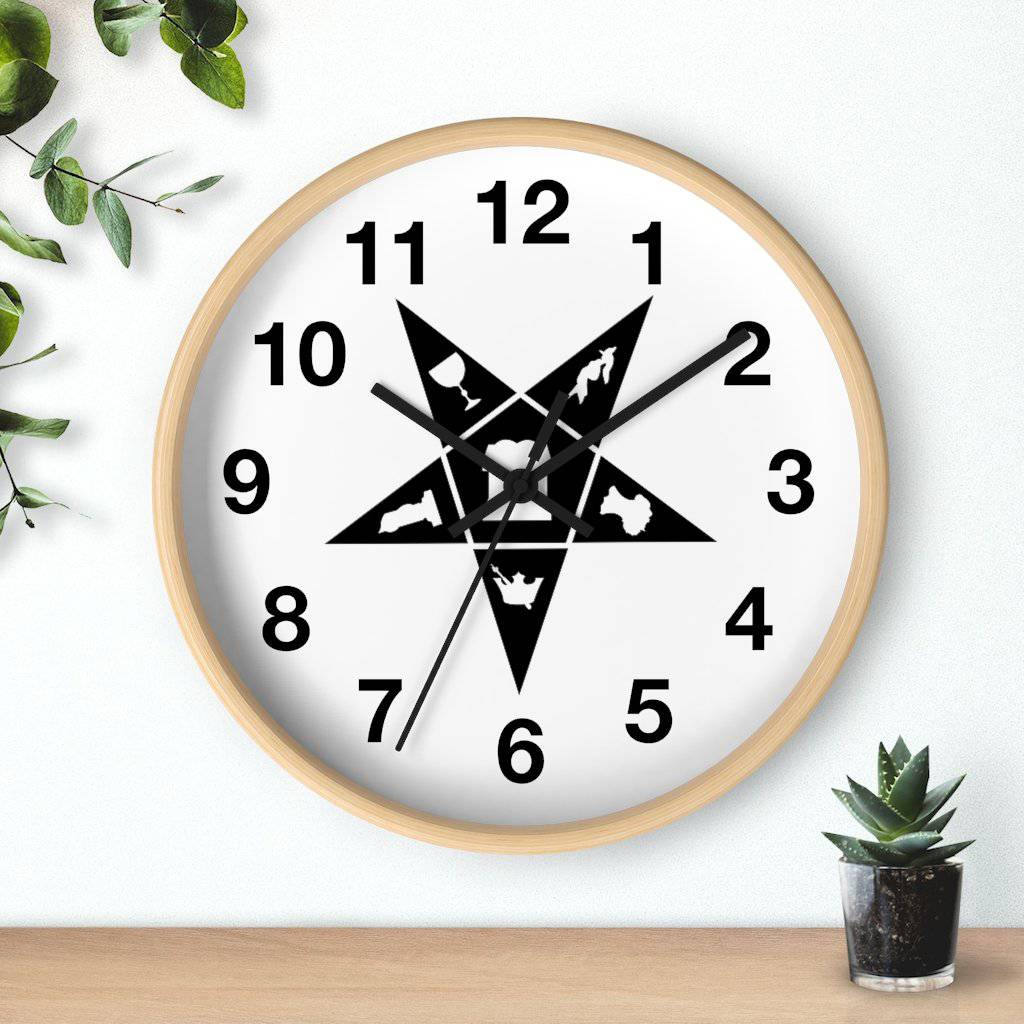 OES Clock - Wooden Frame - Bricks Masons