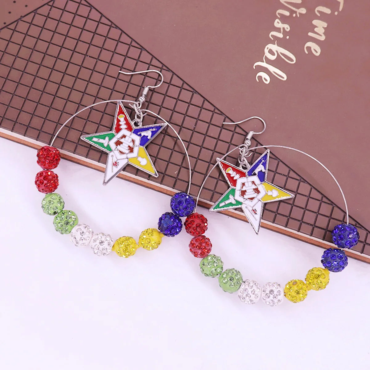 OES Earring - Crystal Ball Beads - Bricks Masons