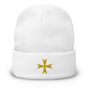 Order Of Malta Beanie - Golden Embroidery - Bricks Masons