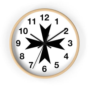 Order Of Malta Clock - Wooden Frame - Bricks Masons