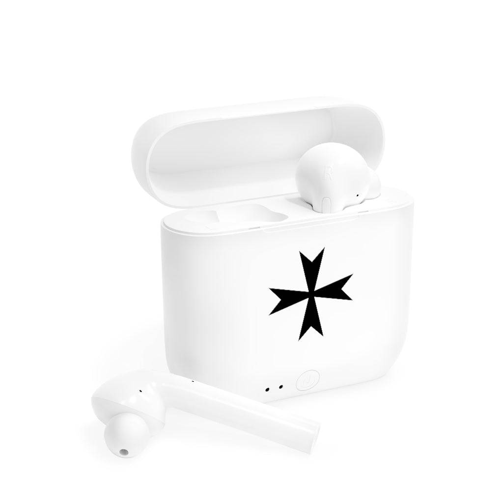 Order Of Malta Earbud - White - Bricks Masons