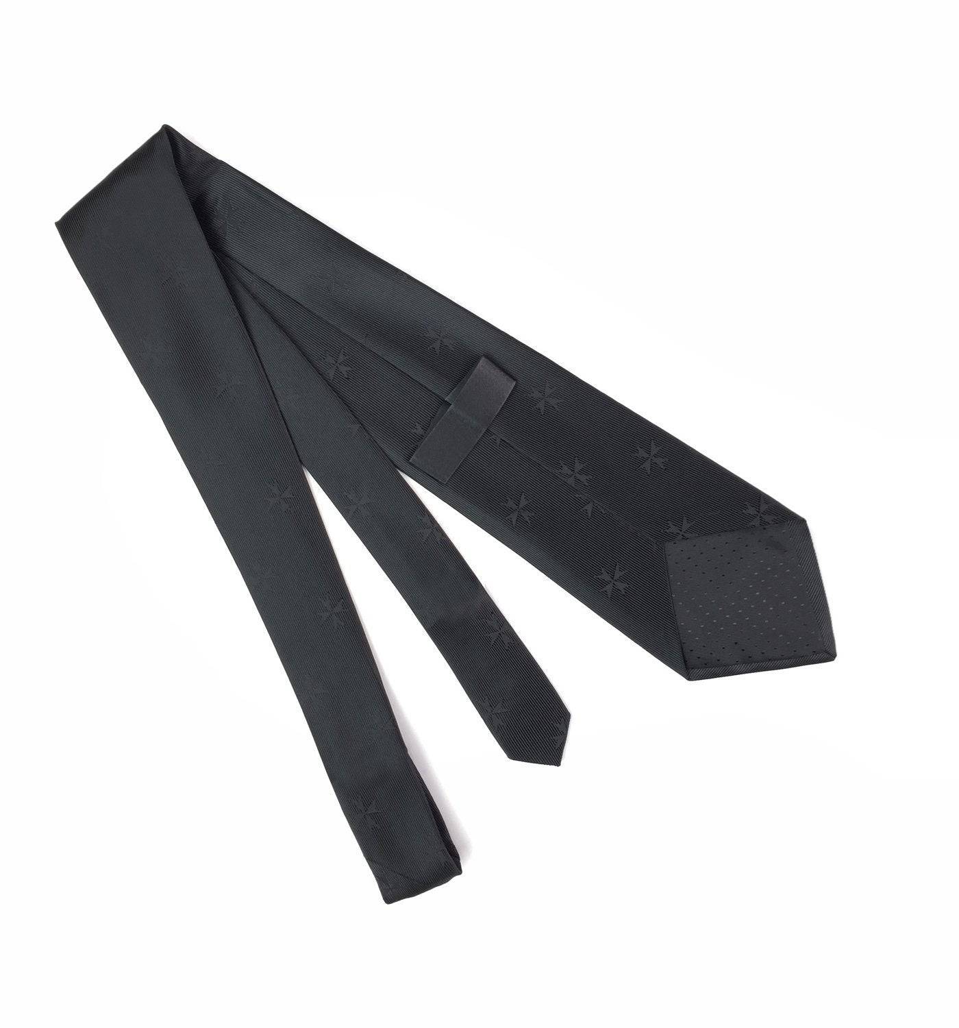 Order of Malta Commandery Necktie - Black - Bricks Masons