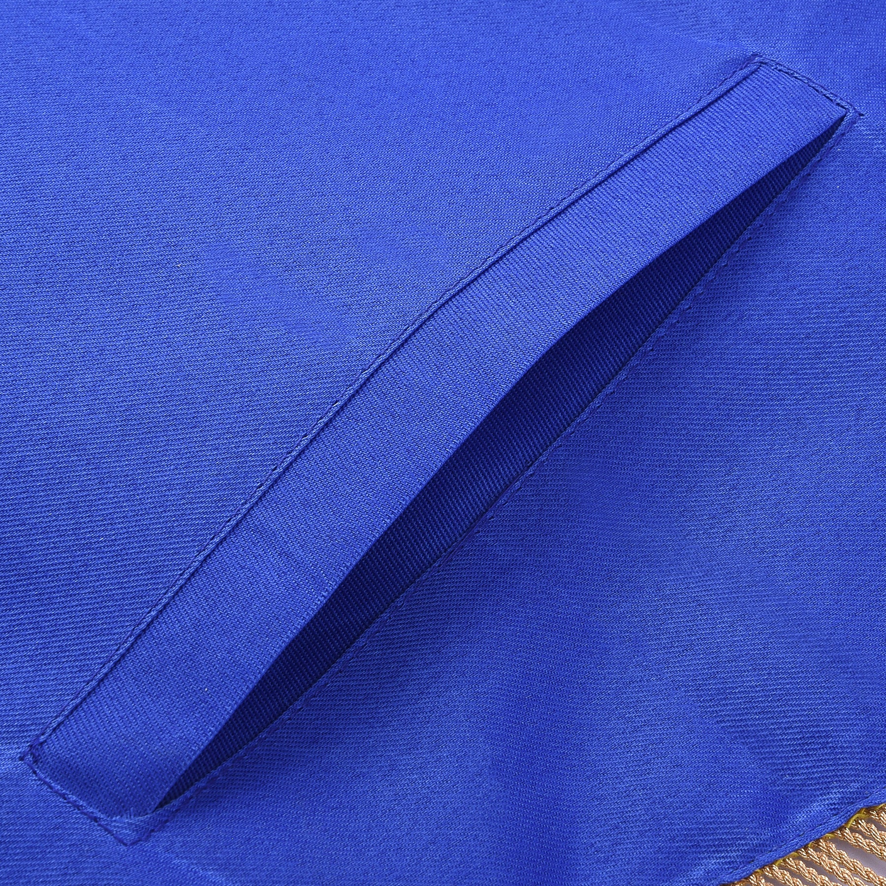 Past Master Blue Lodge California Regulation Apron - Gold Bullion With Golden Braid Fringe - Bricks Masons