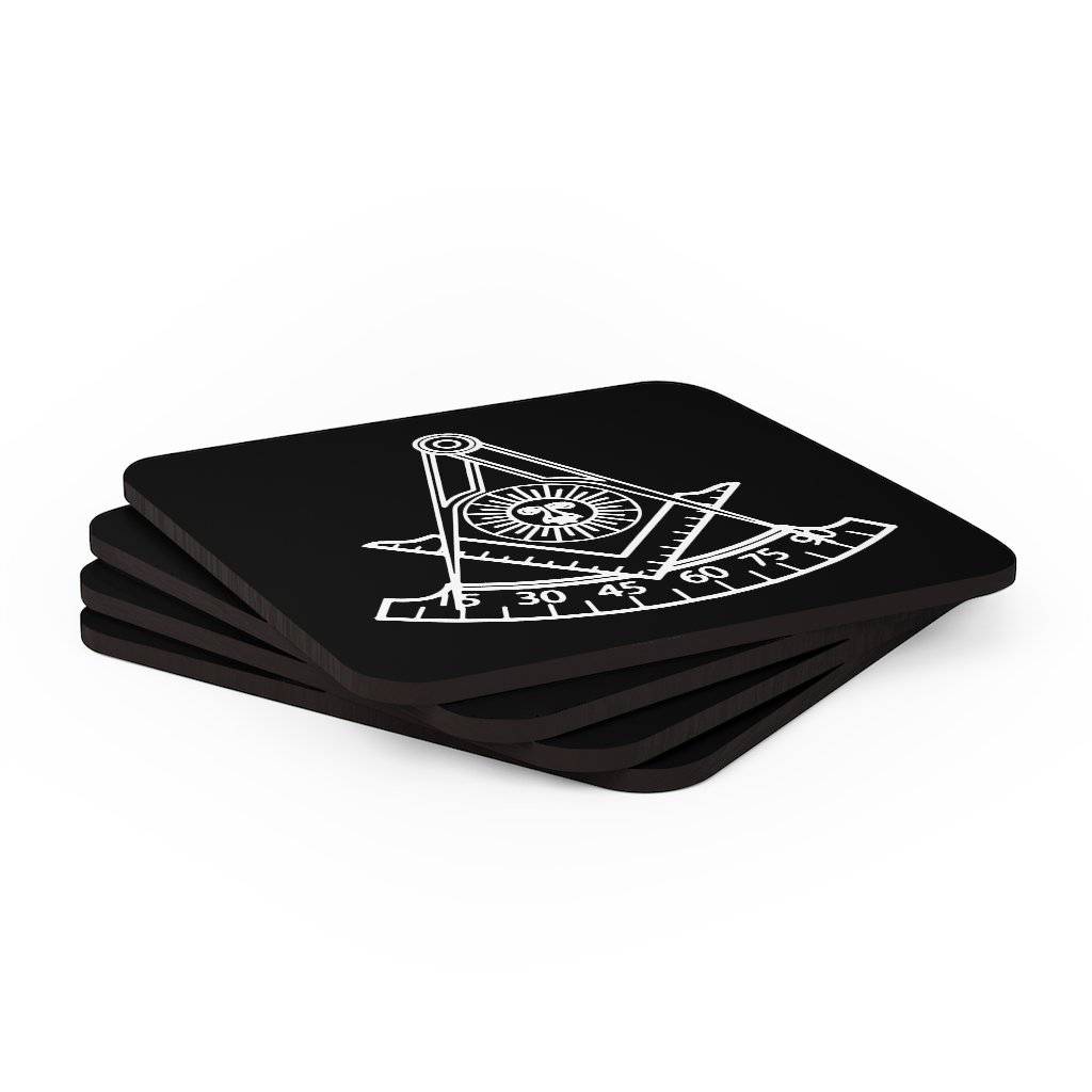 Past Master Blue Lodge Coaster - Black & White - Bricks Masons