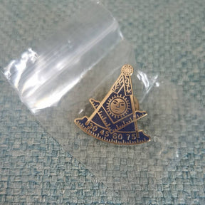 Past Master Blue Lodge Lapel Pin - Black & Blue - Bricks Masons
