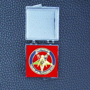 Past Patron OES Lapel Pin - 1.2" Blue - Bricks Masons