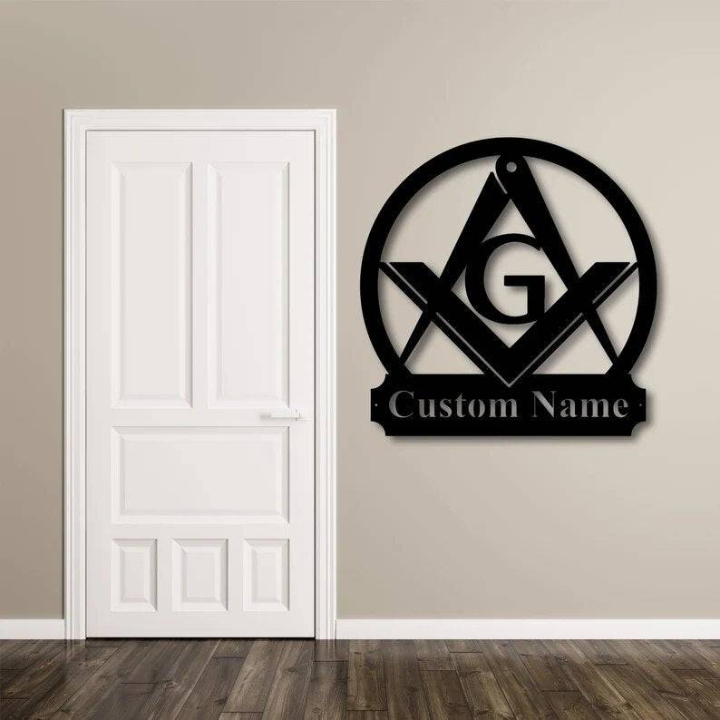 Master Mason Blue Lodge Wall Monogram - Wooden Art