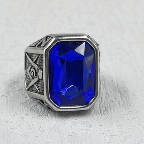 Master Mason Blue Lodge Ring - Large Stone Various Colors