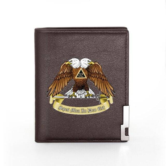 32nd Degree Scottish Rite Wallet - (Black & Brown)