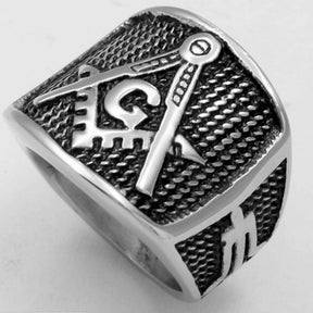 Knights Templar Commandery Ring - Stainless Steel Silver