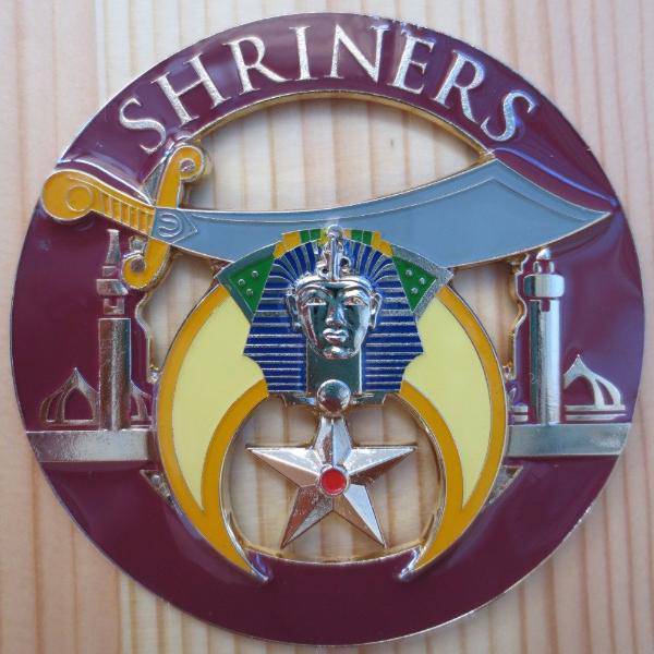 Shriners Car Emblem - Minarets Dark Brown Medallion