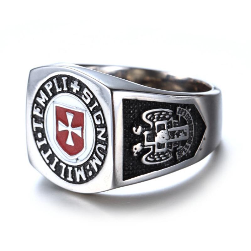 Knights Templar Commandery Ring - Stainless Steel Cross