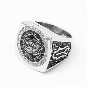 Eye Of Providence Ring - Eye of Horus Pyramid Silver