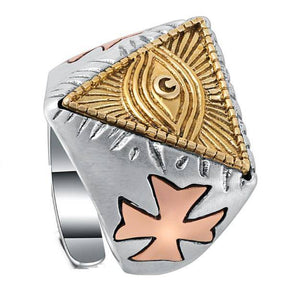 Eye Of Providence Ring - 925 Sterling Silver Pyramid