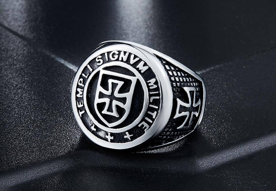 Knights Templar Commandery Ring - TEMPLI SIGNVM MILITIE Silver