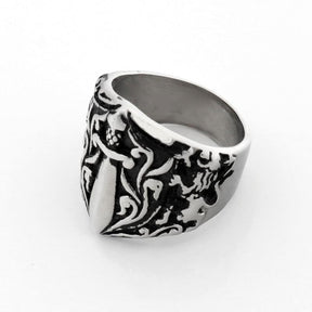 Knights Templar Commandery Ring - Medieval Motif