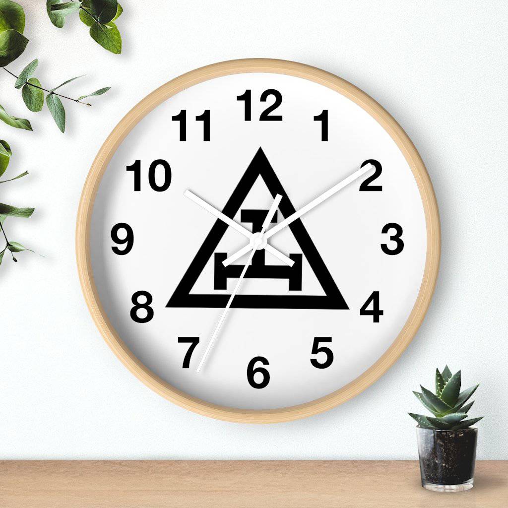 Royal Arch Chapter Clock - Wooden Frame - Bricks Masons