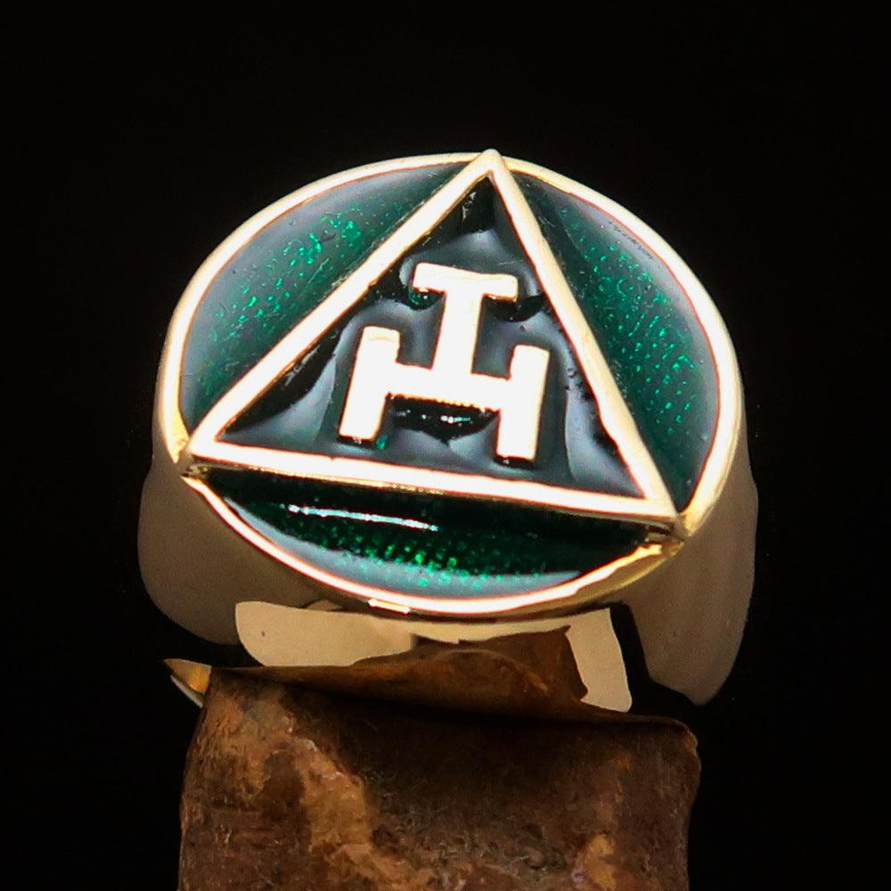Royal Arch Chapter Ring - Green Solid Brass - Bricks Masons
