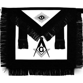 Master Mason Blue Lodge Funeral Apron - Square & Compass G with Fringe