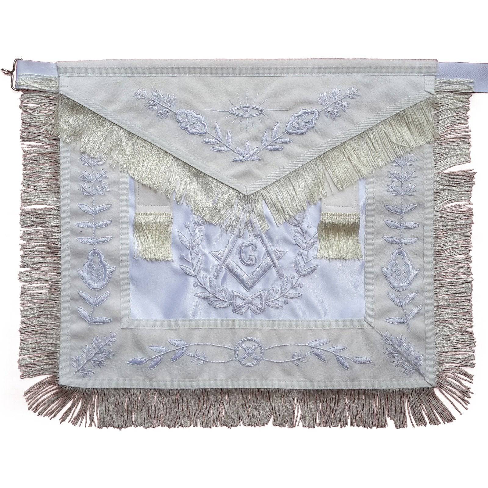 Master Mason Blue Lodge Apron - White Satin