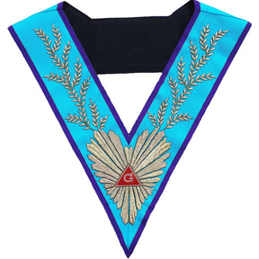 Worshipful Master Memphis Misraim French Regulation Collar - Handmade Embroidery