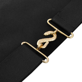 Scottish Rite Apron - Black Velvet With Gold Machine Embroidery - Bricks Masons