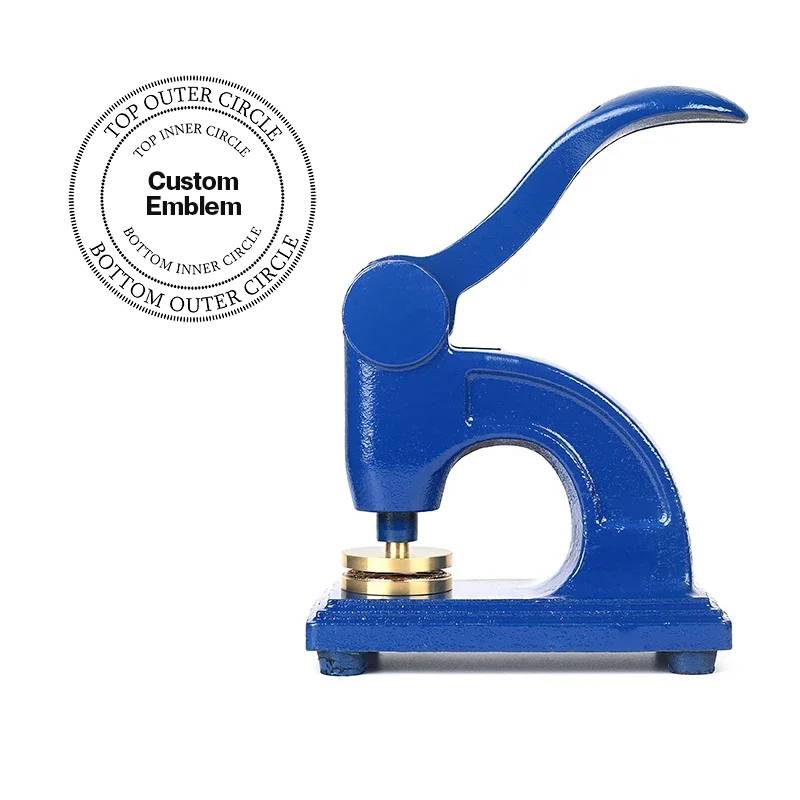 Grotto M.O.V.P.E.R. Seal Press - Long Reach Blue Color With Customizable Stamp - Bricks Masons