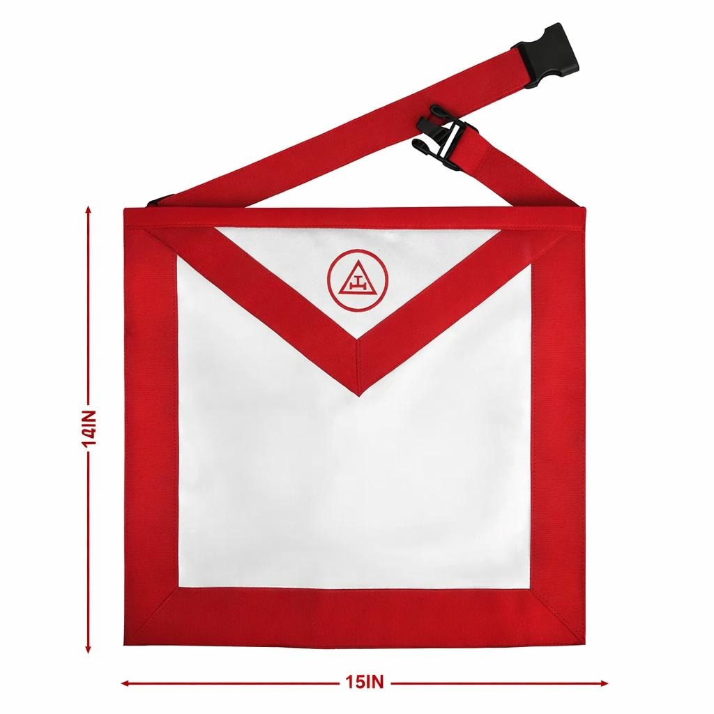 Royal Arch Chapter & Council Apron - Reversible Double-Sided Purple & Red Ribbon - Bricks Masons
