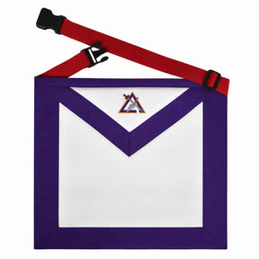 Royal Arch Chapter & Council Apron - Reversible Double-Sided Purple & Red Ribbon - Bricks Masons