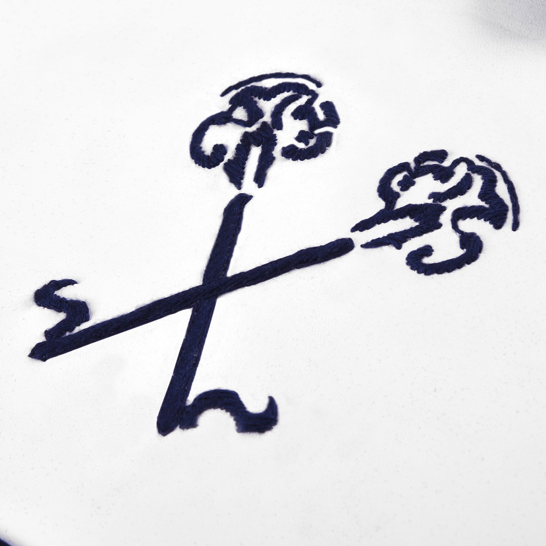 Treasurer Blue Lodge Officer Apron -  Navy Velvet With Silver Embroidery Thread - Bricks Masons