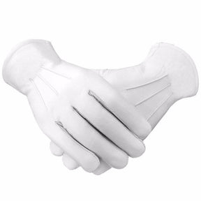 Masonic Gloves - White Soft Leather - Bricks Masons