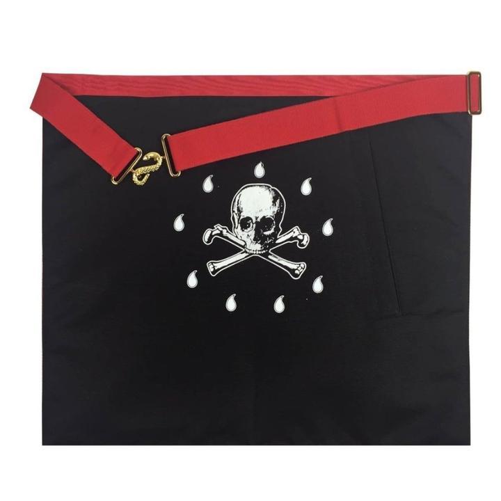 Worshipful Master Scottish Rite Apron - White & Red Moire - Bricks Masons