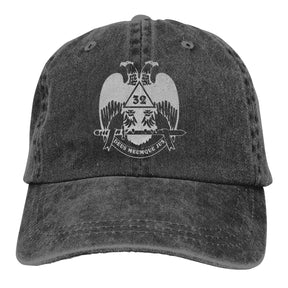 32nd Degree Scottish Rite Baseball Cap - Wings Down Various Colors - Bricks Masons