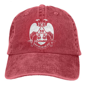 32nd Degree Scottish Rite Baseball Cap - Wings Down Various Colors - Bricks Masons